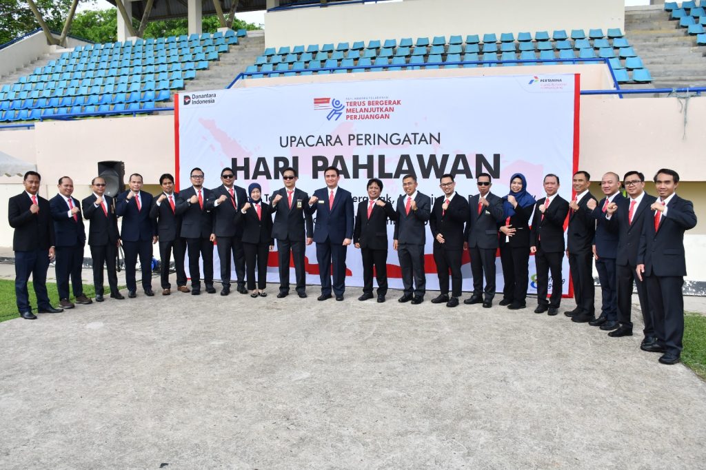 Potret Jajaran perwira PT KPI Pertamina RU VI Balongan dalam acara Hari Pahlawan (Ist).