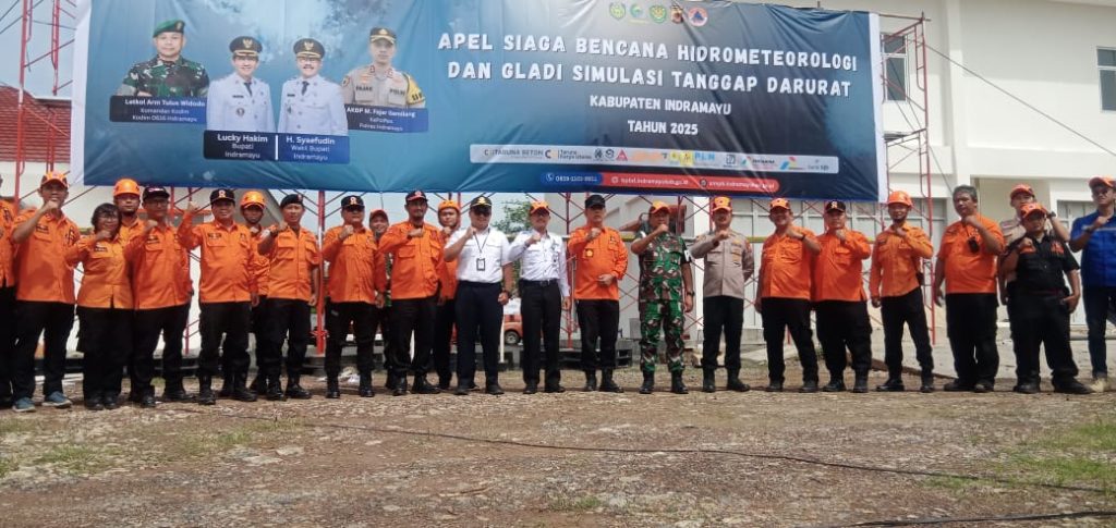 Potret BPBD Indramayu Giat Apel Siaga Bencana Hidrometeorologi dan Gladi Simulasi Tanggap Darurat (Ist).
