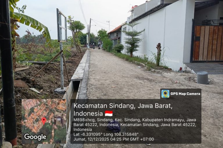 Potret pembangunan sistem drainase perkotaan di Perumahan Sindang Citra 1 telah rampung (Ist).