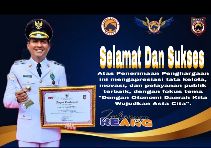 Potret Bupati Indramayu, Lucky Hakim terima penghargaan dari Kemendagri di hari otonomi daerah. (ist)