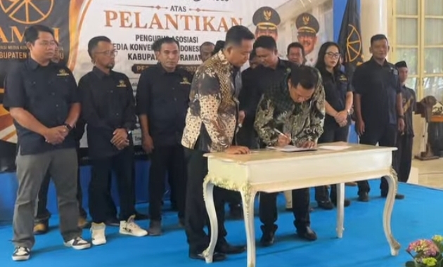 Potret Pengukuhan AMKI Indramayu di Pendopo. (ist)
