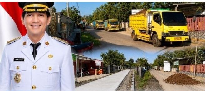 Potret Pemkab Indramayu genjot pembangunan jalan beton di desa Karangsinom dan Kedungdawa. (ist)