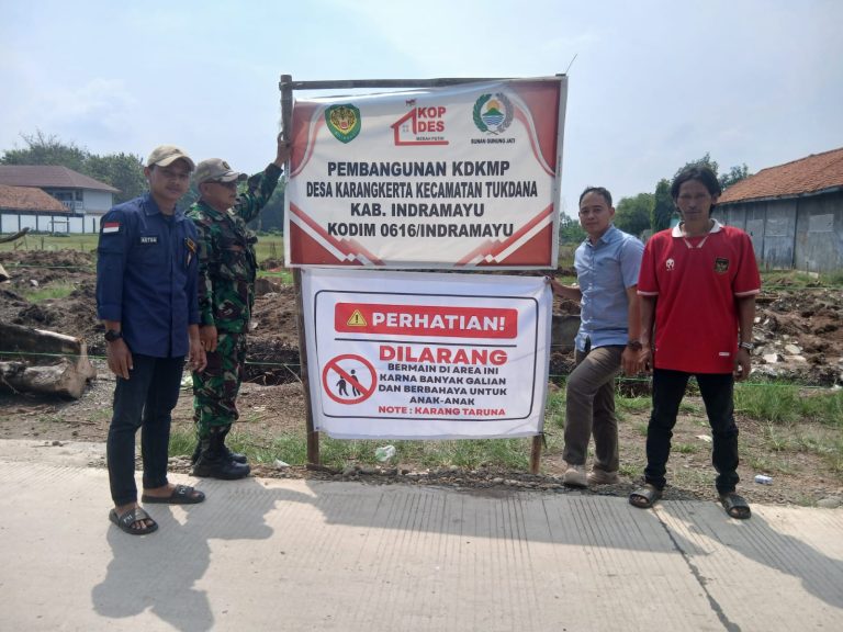 Potret Responsifitas Cepat' Kodim Indramayu bersama Karang Taruna desa Karangkerta Pembangunan KDMP. (ist)